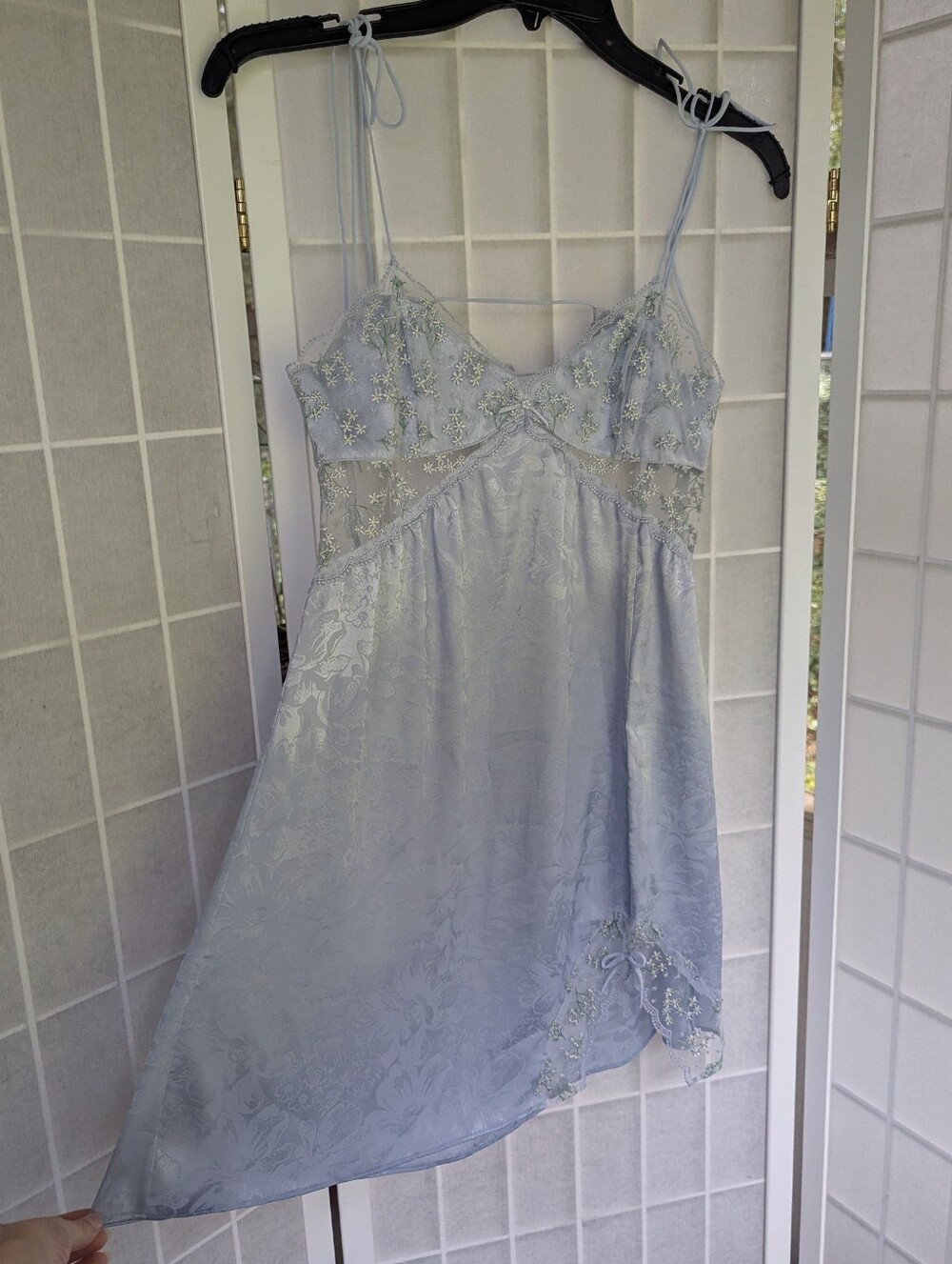 For Love & Lemons Baby's Breath Slip Dress In Blue